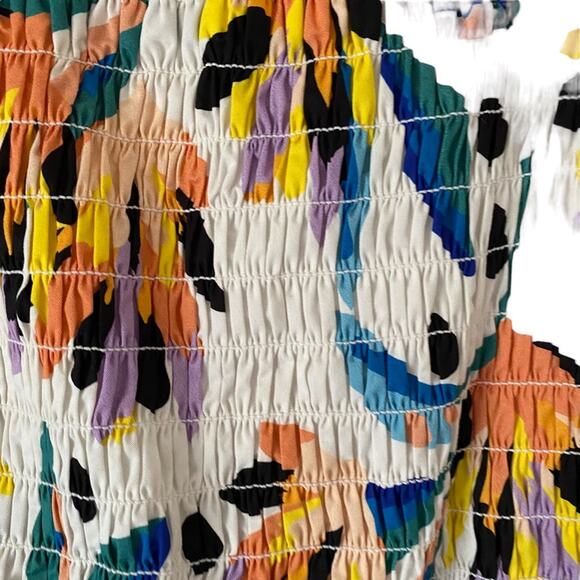 Crosby by Mollie Birch Island Lilies White Black Dress with Pockets size small - Picture 4 of 9